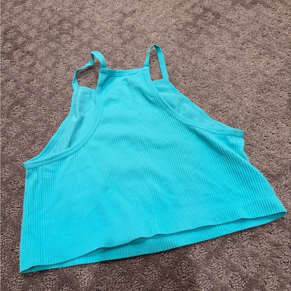 Turquoise Ribbed Tank Top - Picture 2 of 2